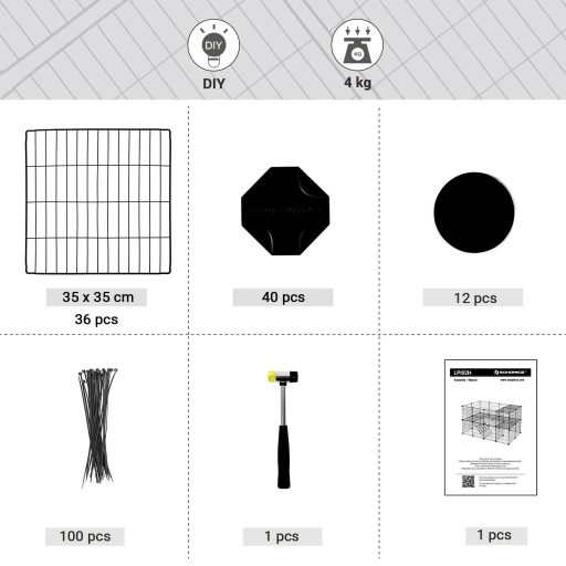 SONGMICS 2 szintes fém kisállat játszótér, 36 rácspanel, testreszabható ketrec