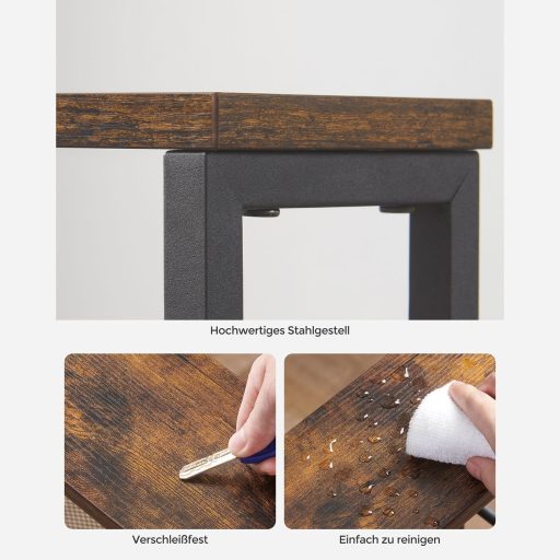 VASAGLE Konyhai Kocsi 4 Szintes Konyhai Kocsi Keskeny Polc Konyhai Polc Kerekeken Acélkeret