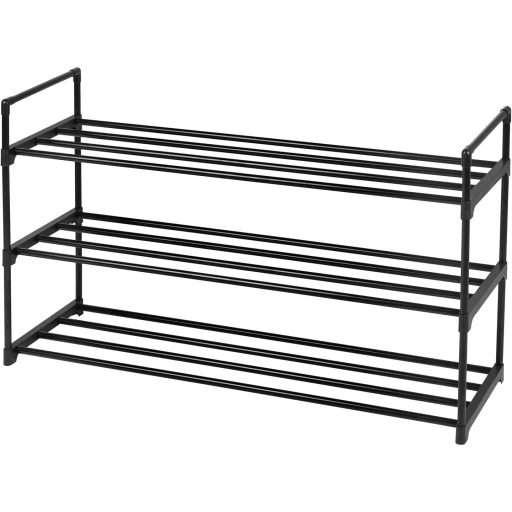 SONGMICS 3 szintes cipőtartó, cipőrendező, fém tároló állvány, 12-15 pár cipőhöz,