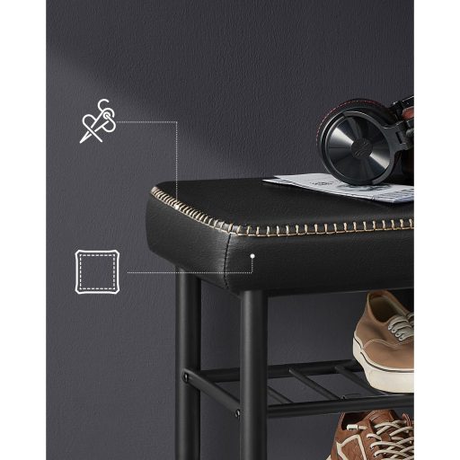 VASAGLE EKHO Kollekció LSB054B01 Cipőpad, Ülőhely, Bejárati Terület, Műbőr, Varrások, 60-as