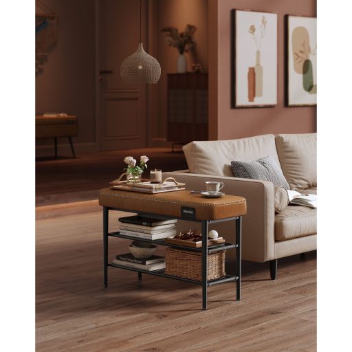 VASAGLE EKHO LSB054K01 Cipőpad varrással 30 x 80 x 50 cm Modern 135 kg teherbírás 135 kg műbőr