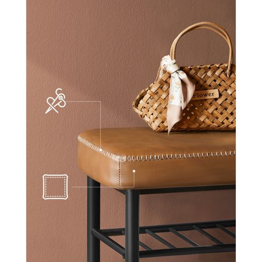 VASAGLE EKHO LSB054K01 Cipőpad varrással 30 x 80 x 50 cm Modern 135 kg teherbírás 135 kg műbőr