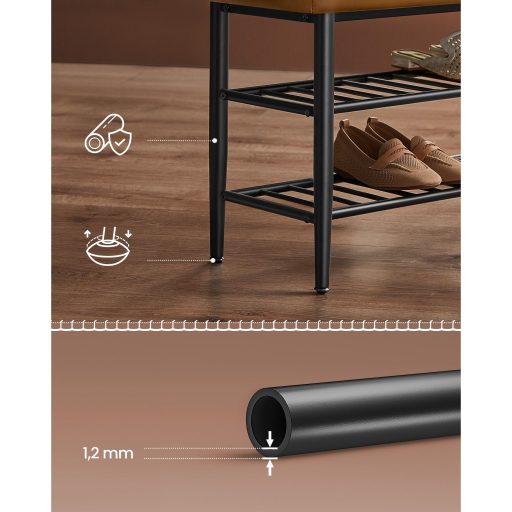 VASAGLE EKHO LSB054K01 Cipőpad varrással 30 x 80 x 50 cm Modern 135 kg teherbírás 135 kg műbőr