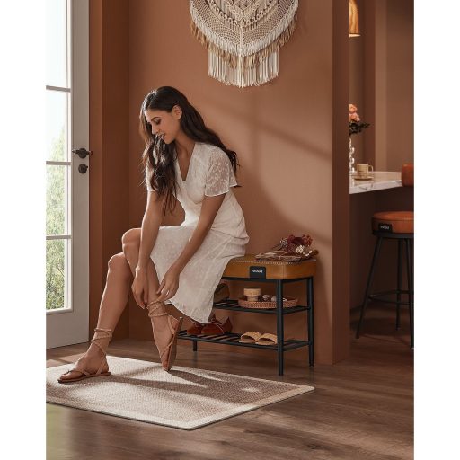 VASAGLE EKHO LSB054K01 Cipőpad varrással 30 x 80 x 50 cm Modern 135 kg teherbírás 135 kg műbőr