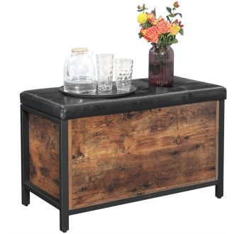 VASAGLE Padláda Tárolóval, Párnázott Ülőke, Ágyvégi Zsámoly, Előszoba, Hálószoba,