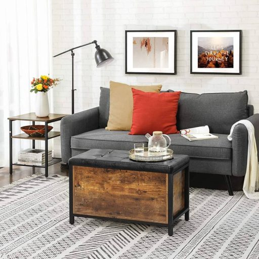 VASAGLE Padláda Tárolóval, Párnázott Ülőke, Ágyvégi Zsámoly, Előszoba, Hálószoba,