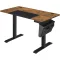 Elektromosan állítható íróasztal komplett, rusztikus barna 120x60x72-120cm