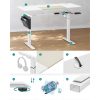 SONGMICS LSD016W01 Magasságban Állítható Elektromos Íróasztal, 60 x 140 x (72-120), Teljesen