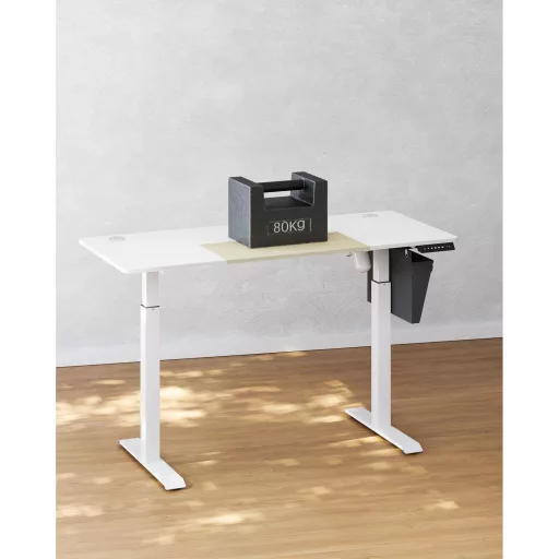 SONGMICS LSD016W01 Magasságban Állítható Elektromos Íróasztal, 60 x 140 x (72-120), Teljesen