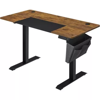   Elektromosan állítható íróasztal komplett, rusztikus barna 140x60x72-120cm
