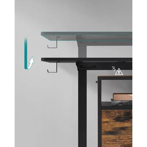 Elektromosan állítható íróasztal, 60 x 140 x (72-120) cm, fekete