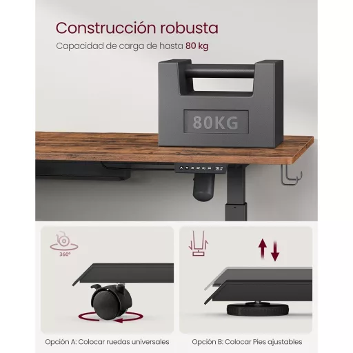Elektromosan állítható íróasztal 70 x 160 x (72-120)cm