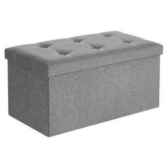 SONGMICS LSF001G02 Pad tárolóhellyel, láda, összecsukható, 76 x 38 x 38 cm, műszálas vászon