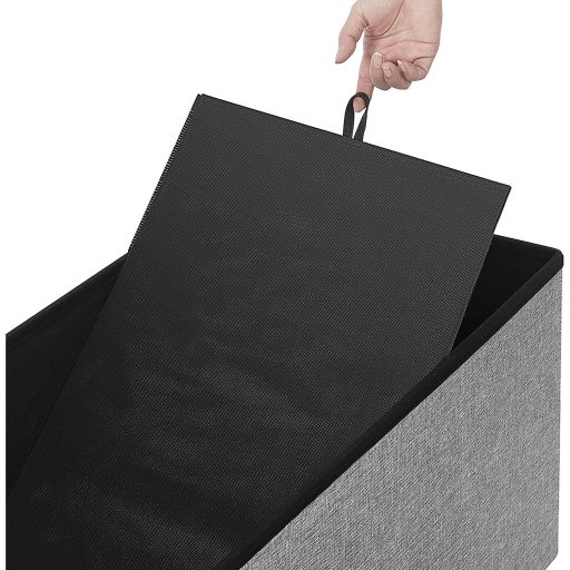 SONGMICS LSF001G02 Pad tárolóhellyel, láda, összecsukható, 76 x 38 x 38 cm, műszálas vászon