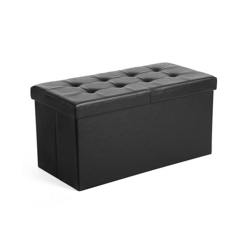 SONGMICS 80 L Összecsukható Tárolópad Tárolódoboz Felnyitható Fedéllel 300 kg