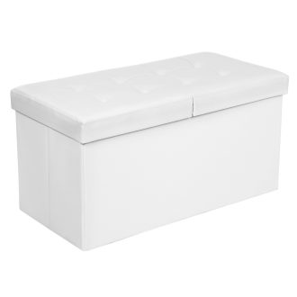 SONGMICS 300KG PU bőr + hab összehajtható ülőke tárolóhellyel