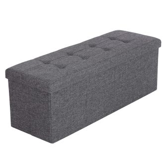 Songmics pad tárolóhellyel, ülőpad, tárolódoboz, összecsukható, max. statikus teherbírás