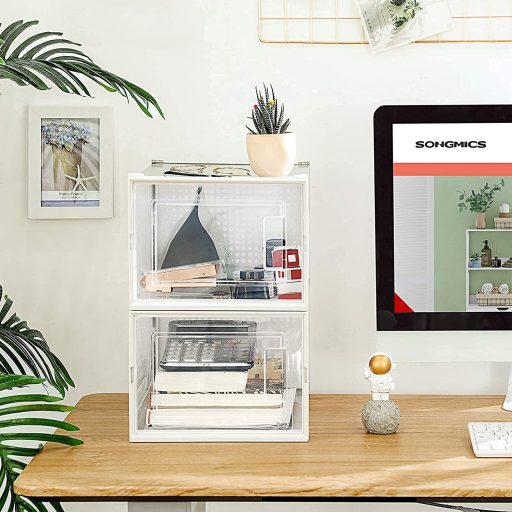 SONGMICS cipősdobozok, 18 darabos csomag, egymásra rakható cipőtároló szervezők,