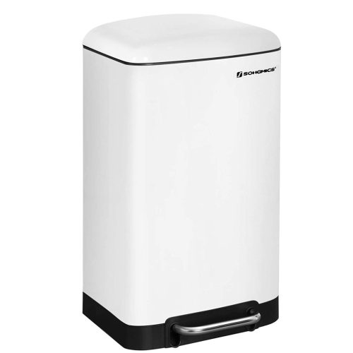 SONGMICS szemetes, 30L szemetes kuka, acél pedálos kuka, belső vödörrel és fedéllel, lágy