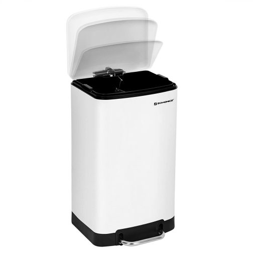 SONGMICS szemetes, 30L szemetes kuka, acél pedálos kuka, belső vödörrel és fedéllel, lágy