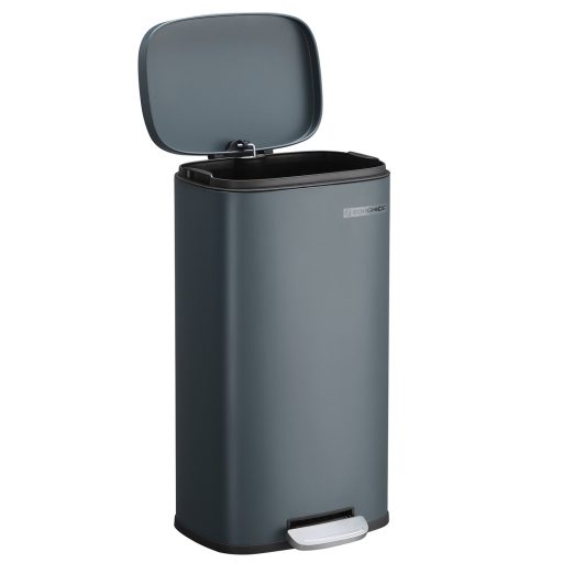 SONGMICS Konyhai Szemetes, 30 L Pedálos Szemetes Műanyag Belső Vödörrel, Fedéllel, Lassan