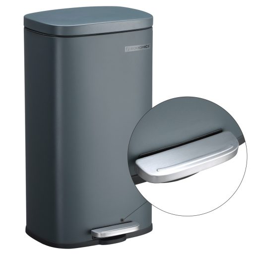 SONGMICS Konyhai Szemetes, 30 L Pedálos Szemetes Műanyag Belső Vödörrel, Fedéllel, Lassan