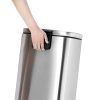 SONGMICS Konyhai Szemetes, Pedálos Szemetes 30L, Műanyag Belső Vödörrel, Zsanéros Fedéllel,