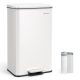 SONGMICS LTB540W4002 40 literes acél pedálos szemetes fedéllel és 15 zsákkal, fehér