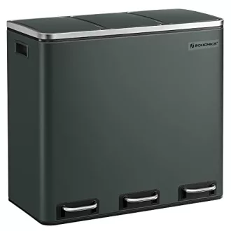 Szelektív szemeteskuka 3x18L, sötétszürke