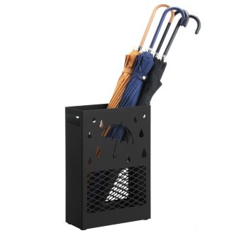 SONGMICS Esernyőtartó Fém Téglalap Alakú Esernyőtartó Kivehető Vízcsepp Tálcával, 4