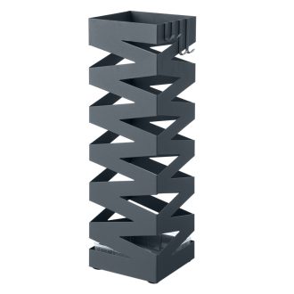SONGMICS Fém Esernyőtartó, Négyszögletes Esernyőtartó Állvány, 4 Kampóval és Kivehető