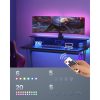 VASAGLE Gaming Asztal LED világítással és hálózati csatlakozóval, Gamer Asztal,