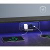VASAGLE Gaming Asztal LED világítással és hálózati csatlakozóval, Gamer Asztal,