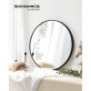 SONGMICS LWM102B01 Kerek Fali Tükör Fürdőszobai Tükör 61 cm Átmérőjű Fém Keret Nappaliba
