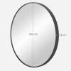 SONGMICS LWM102B01 Kerek Fali Tükör Fürdőszobai Tükör 61 cm Átmérőjű Fém Keret Nappaliba