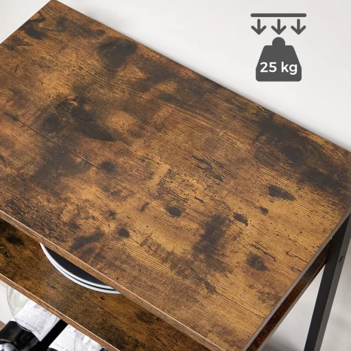 VASAGLE Borállvány, 20 palack tárolására, Borosüveg tartó, Üvegtartóval ellátott
