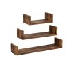 SONGMICS LWS066T01 3 darabos lebegő polc szett 30/45/60 cm fali polcok 10 kg teherbírással