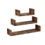 SONGMICS LWS066T01 3 darabos lebegő polc szett 30/45/60 cm fali polcok 10 kg teherbírással