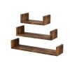SONGMICS LWS066T01 3 darabos lebegő polc szett 30/45/60 cm fali polcok 10 kg teherbírással