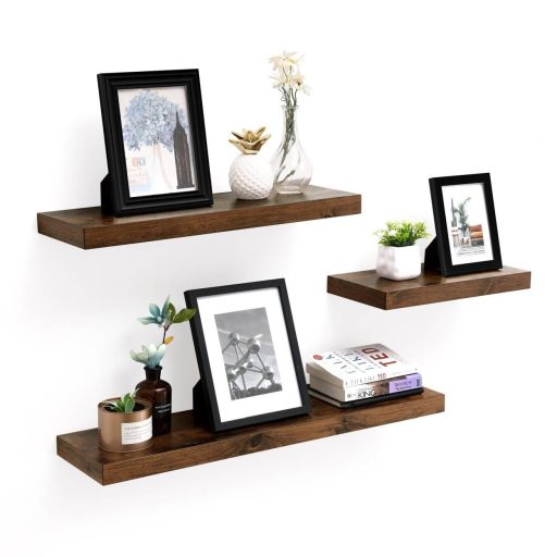 VASAGLE Lebegő Polc, Fali Polc Könyvekhez, Fotókhoz, Gyűjteményekhez, Fali Irodai Polc, 40 x 20