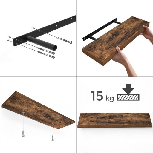 VASAGLE Lebegő Polc, Fali Polc Fotókhoz, Dekorációkhoz, Nappaliba, Konyhába, Előszobába,