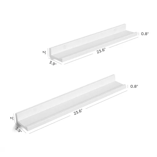 SONGMICS Lebegő Polcok Készlet 2 darab, Fali Polcok Magasfényű Felülettel, 60 x 10 cm,