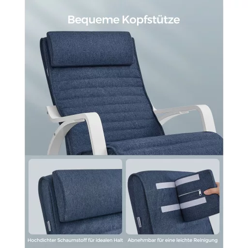 SONGMICS hintaszék nyírfából készült karfákkal, 5-féleképpen állítható lábtartóval,