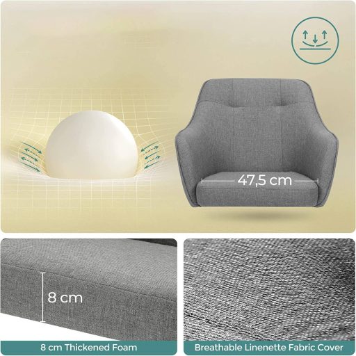 SONGMICS Irodai Szék, Kényelmes Íróasztali Szék, Magasságban Állítható Számítógépes