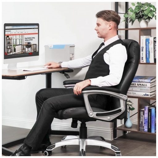 SONGMICS OBG21B - Irodai Szék, Fekete Színben