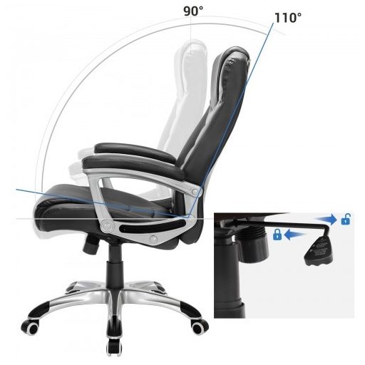 SONGMICS OBG21B - Irodai Szék, Fekete Színben