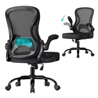   Irodai forgószék, ergonomikus, hálós háttámlával, hintázó, fekete