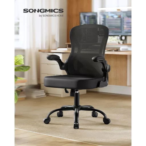 Irodai forgószék, ergonomikus, hálós háttámlával, hintázó, fekete