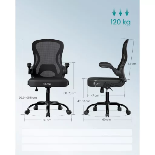 Irodai forgószék, ergonomikus, hálós háttámlával, hintázó, fekete