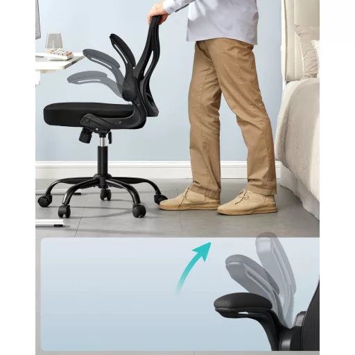 Irodai forgószék, ergonomikus, hálós háttámlával, hintázó, fekete